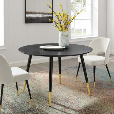 Dining Table 60" Rectangular Kitchen Dining Room Laminate Black ...