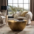 thumbnail image 1 of Viora 32 Inch Metal Storage Coffee Table in Burnished Brass, 1 of 10