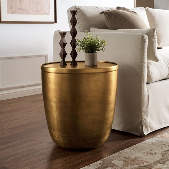 Modway Viora Metal Storage Side Table in Burnished Brass by Modway