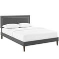 thumbnail image 1 of Modway Virginia Queen Fabric Platform Bed with Squared Tapered Legs in Gray, 1 of 6