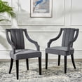 thumbnail image 1 of Modway Virtue Performance Velvet Dining Chairs - Set of 2 in Gray, 1 of 8