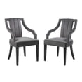 thumbnail image 1 of Modway Virtue Performance Velvet Dining Chairs in Gray (Set of 2), 1 of 7