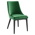 thumbnail image 1 of Modway Viscount 19" Modern Performance Velvet Dining Chair in Black/Green, 1 of 9