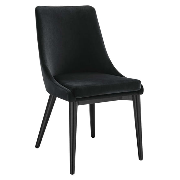 Viscount Performance Velvet Dining Chair Black
