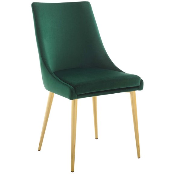 Modway Viscount Modern Accent Performance Velvet Dining Chair in Green