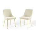 thumbnail image 1 of Modway Viscount 19" Performance Velvet Dining Chairs in Gold/Ivory (Set of 2), 1 of 10