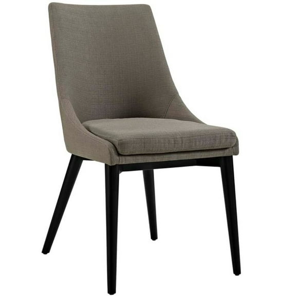 Modway Viscount 19" Solid Rubberwood and Fabric Dining Chair in Granite Gray