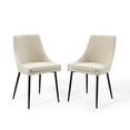 thumbnail image 1 of Modway Viscount Upholstered Fabric Dining Chairs - Set of 2 in Black Beige, 1 of 10
