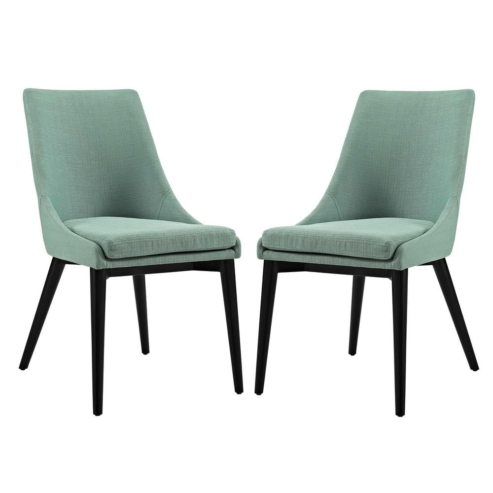 Modway Viscount Dining Side Chair Fabric Set of 2 in Laguna