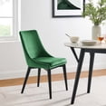 thumbnail image 1 of Modway Viscount Performance Velvet Dining Chair in Emerald, 1 of 8