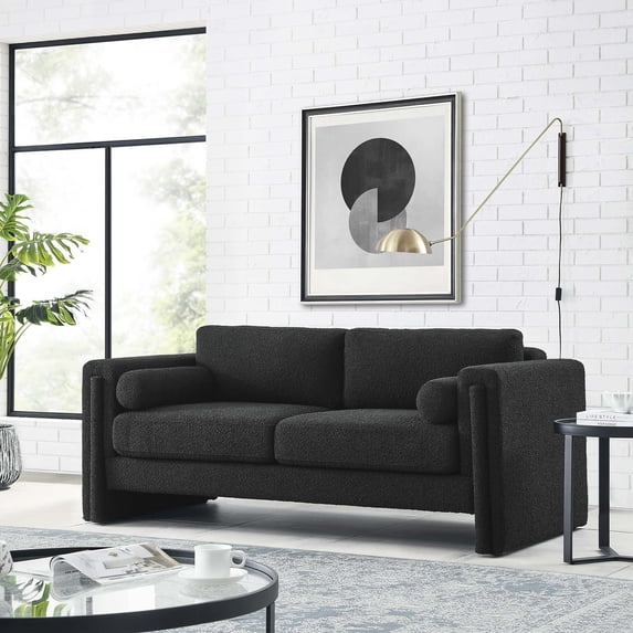 Modway Visible Boucle Fabric Sofa in Black
