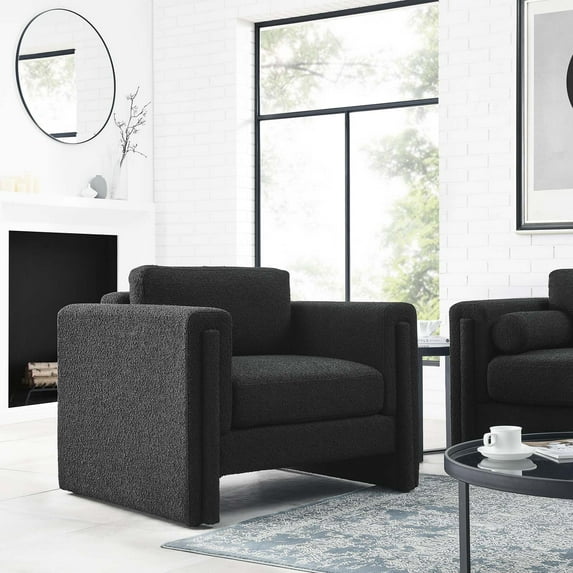Modway Visible Boucle Fabric Armchair in Black