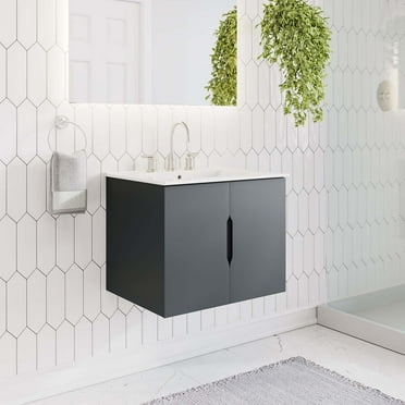 Modway Vitality 24" Bathroom Vanity in Gray White