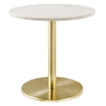 thumbnail image 1 of Modway Viva Round Metal & Marble Side Table in Brass and White, 1 of 3