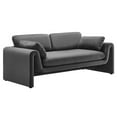 thumbnail image 1 of Modway Waverly Modern Velvet Sofa with 2 Throw Pillows, Gray, 1 of 9