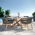 thumbnail image 1 of Modway Wellspring 5-Piece Teak Wood Outdoor Dining Set in Gray/Graphite, 1 of 10