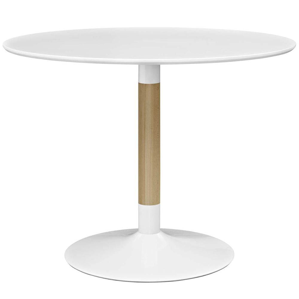 Whirl 40" White Round Wood Dining Table