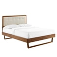thumbnail image 1 of Modway Willow Full Wood Platform Bed with Angular Frame in Walnut/Beige, 1 of 11