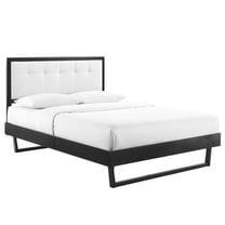 Willow Full Wood Platform Bed With Angular Frame Black White