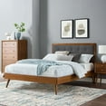 thumbnail image 1 of Modway Willow Queen Wood Platform Bed With Splayed Legs in Walnut Charcoal, 1 of 11