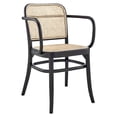 thumbnail image 1 of Modway Winona 18.5" Wood & Rattan Dining Chair in Black & Natural, 1 of 6