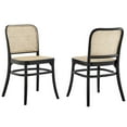 thumbnail image 1 of Modway Winona Wood Dining Side Chair Set of 2 in Black, 1 of 10
