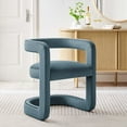 thumbnail image 1 of Winslow Barrel Performance Velvet Dining Chair in Cadet Blue, 1 of 10