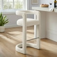 thumbnail image 1 of Modway Winslow 30.5"H Performance Velvet Barrel Back Bar Stool in Alabaster, 1 of 9