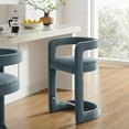 thumbnail image 1 of Modway Winslow 27"H Performance Velvet Barrel Back Counter Stool in Cadet Blue, 1 of 9
