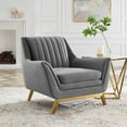thumbnail image 1 of Modway Winsome Channel Tufted Performance Velvet Armchair in Gray, 1 of 8
