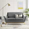 thumbnail image 1 of Modway Winsome Channel Tufted Performance Velvet Loveseat in Gray, 1 of 8