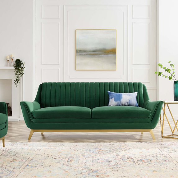 Modway Winsome Channel Tufted Performance Velvet Sofa, Multiple Colors