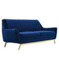 thumbnail image 1 of Modway Winsome Channel Tufted Performance Velvet Sofa in Navy, 1 of 9