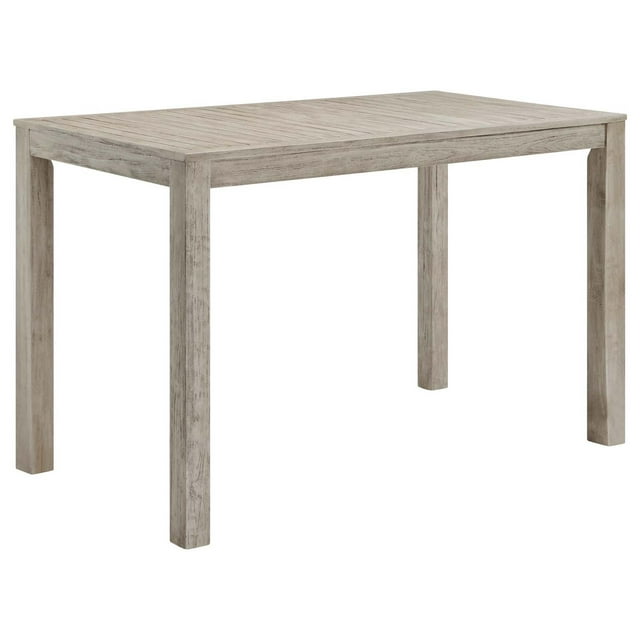 Modway Wiscasset Patio Acacia Wood Bar Table In Light Gray Finish EEI-3686-LGR