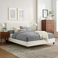 thumbnail image 1 of Modway Yasmine Channel Tufted Performance Velvet Twin Platform Bed in White, 1 of 8