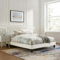 thumbnail image 1 of Modway Yasmine Channel Tufted Velvet Full Platform Bed - White, 1 of 8