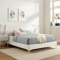 thumbnail image 1 of Modway Yasmine Channel Tufted Velvet Full Platform Bed in White Finish, 1 of 8