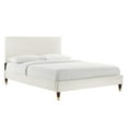 thumbnail image 1 of Modway Yasmine Channel Tufted Performance Velvet Queen Platform Bed in White, 1 of 8