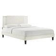 thumbnail image 1 of Modway Zahra Channel Tufted Performance Velvet Full Platform Bed in White, 1 of 8