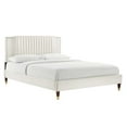 thumbnail image 1 of Zahra Channel Tufted Performance Velvet Queen Platform Bed, 1 of 8