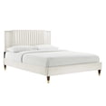 thumbnail image 1 of Modway Zahra Channel Tufted Velvet Full Platform Bed in White, 1 of 8