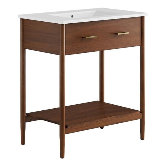 Zaire 30" Bathroom Vanity in Walnut White