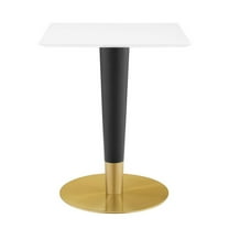 Modway Zinque 24" Square Dining Table in Gold White