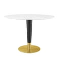 thumbnail image 1 of Modway Zinque 42" Oval Dining Table in Gold White, 1 of 5