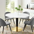 thumbnail image 1 of Modway Zinque 47" Dining Table in Gold White, 1 of 5