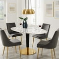 thumbnail image 1 of Modway Zinque 60" Oval Terrazzo Dining Table in Gold White, 1 of 6