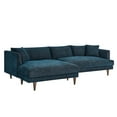 thumbnail image 1 of Modway Zoya Left-Facing Down Filled Overstuffed Sectional Sofa in Heathered Weave Azure, 1 of 7