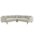 thumbnail image 1 of Modway Zoya Down Filled Overstuffed 3 Piece Sectional Sofa in Heathered Weave Ivory, 1 of 6