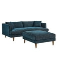 thumbnail image 1 of Modway Zoya Down Filled Overstuffed Sofa and Ottoman Set in Heathered Weave Azure, 1 of 10