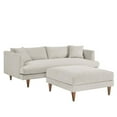 thumbnail image 1 of Modway Zoya Fabric Sofa and Ottoman Set in Heathered Weave Ivory, 1 of 10